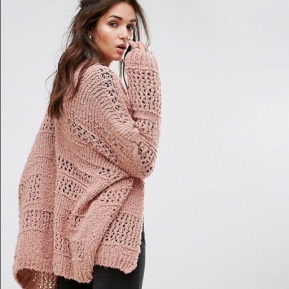 Free People Sweaters - Free People Saturday Morning Cardigan Oversized Wool Blend Mauve Size XS/S